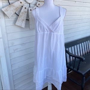 LOFT White Surplice Sleeveless Sundress